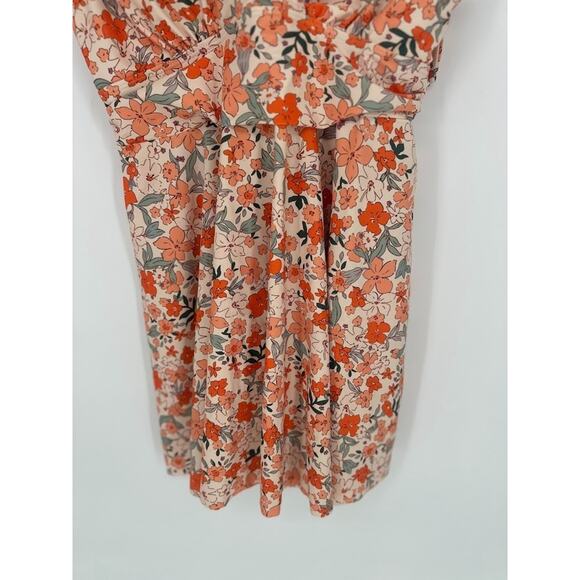 Bloomchic Sleeveless Swim Dress Orange Floral Print Size 14-16 Padded Boho Beach - Picture 3 of 9